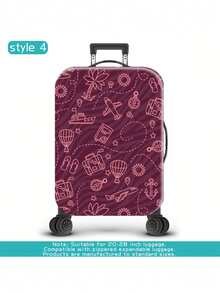 1PC Airplane Travel Flat Printed Luggage Protector (Luggage Cover Only, No Luggage Included) Essential Accessories For Travel And Checked Luggage. - Multicolor - View 17