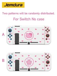 1 pieza Funda protectora compatible con 2 (2025), Switch NS, Switch OLED, Switch Lite, con diseño de corazón rosa, lazo y estampado de leopardo para gatos, incluye estuche de almacenamiento, ranura para tarjetas y base, el mejor regalo para jugadores de Switch - Multicolor - Ver 19