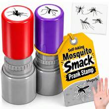 1/3Pcs Mosquito Stamp Prank Self Inking Stamps, Novelty Fake Bug Insect Print Funny For April Fools Day, Party Favor, Office Joke And Craft Projects - A - View 2