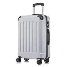 YONSLY Hard Shell Suitcase 16/20/24/28 Inches With 4 360° Wheels Sturdy Double Zipper Combination Lock Mesh Pocket Soft Rubber Handle Travel Suitcase - 銀色 - 查看 1