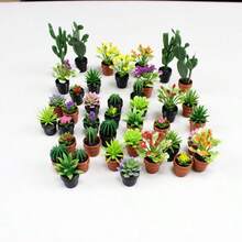 10pcs Mixed Mini Plant Models, Mini Cactus Potted Plants, Mini Scene Decoration, Decorative Green Plants, Flower Pots, Decorative Flowers, Random Styles, Mixed - A - View 9