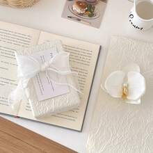 1 Rollo 2.5 Yardas/5 Yardas Cinta de Malla Decorada con Perlas Falsas, Cinta Decorativa para Ropa, Lazos, DIY, Cajas de Regalo y Ramos, Cinta de Embalaje Floral - Blanco - Ver 5