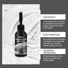 Homonth Car Windshield Cracked Repair Drops Diy Auto Window Glass Windscreen Chips Scratch Crack Nano Restoration Protective Agent Kit Prevent Damage Expanded Improve Visibility Glass Cleaner Care Tools - A - View 5