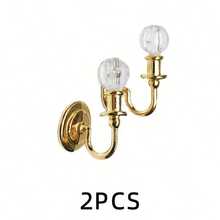 1:12 Miniature Metal Crystal Chandelier, Vintage European Style Wall Lamp Design, Suitable For Dollhouse, Diorama, Moss Landscape Interior Decor, Exquisite Atmosphere, Handmade DIY Accessory, Also Can Be Used As Niche Creative Small Gift - Multicolor - View 13