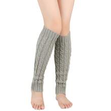 1 Pair Thick Knitted Knitted Leg Warmers With Floral Pattern, Warm And Cozy For Boots - Multicolor - View 10
