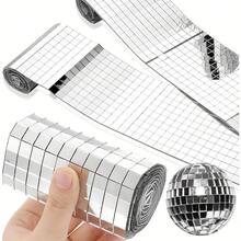 1458pcs Disco Ball Tiles, 4 X 4mm Self-Adhesive Mirror Mosaic Tiles, For Making Disco Mirror Tiles, Disco Ball, Art Collage, Vase, Cup, Photo Frame, Indoor And Outdoor Decoration - 1458 Pieces Of Mosaic Mirror Glass - View 7