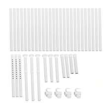 Futchoy Set of Freistehend Weiß Kohlenstoffstahl+PP Doppelvorhangteilerständer, Erweiterbar (48,03-120,08 Zoll) Vorhangstab Platzteiler, Vertikaler Vorhangständer Geeignet Für Eine Vielzahl Von Gelegenheiten Wie Balkone, Terrassen, Toiletten (ohne Vorhang), Weiß - A - Übersicht 8