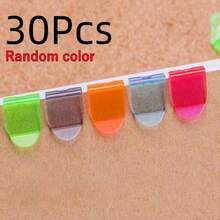 5/10/20/30 piezas Clips de índice de página de plástico multicolor, marcadores de página, etiquetas de notas adhesivas, etiquetas de clasificación de documentos, banderas, marcadores de página transparentes y removibles, útiles escolares y de oficina - Multicolor - Ver 19