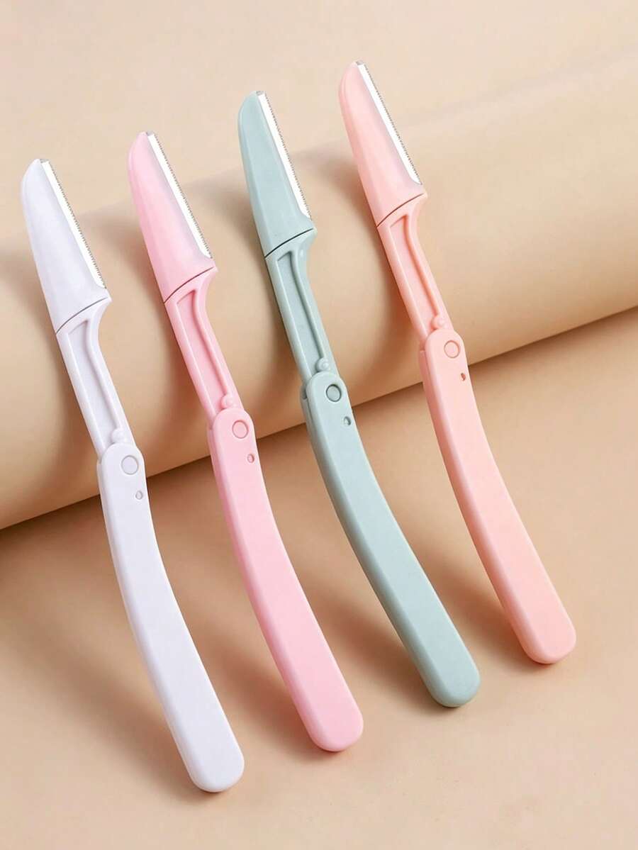 3/6pcs Folding , Folding Eyebrow Shaver, Anti-Scratch For Women, Beginner Set, Design, Professional , Suitable For Beginners - Multicolor - View 1