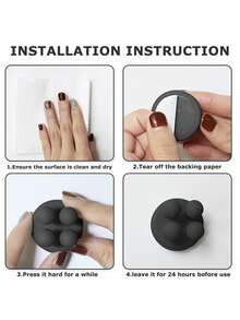 Cute Multi-Function Self-Adhesive Wall-Mounted Silicone Hook, Suitable For Hanging Brushes In Kitchen, Living Room, Bathroom Or Office - Multicolor - View 8
