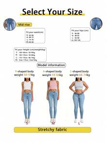 Women's Basic Daily Washed Distressed Slim Fit Denim Jeans Casual - Medium Wash - View 5