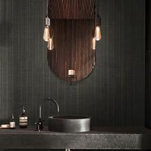 1 pieza Papel tapiz autoadhesivo de lino gris oscuro con rayas verticales, película decorativa de PVC impermeable y removible, pegatina de pared con textura tejida, ideal para pared de acento de la sala de estar, sala de estar, gabinetes, puertas interiores, arte de pared DIY y muebles planos - Textura - Ver 3