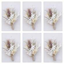 1/2/6/12pcs Artificial Flowers, Bohemian Style Small Artificial Bouquet | Mini Floral Arrangement | Desktop Decor | Mailbox Gift - Brown and White - View 9