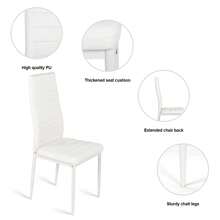 Dining Table And Chairs Set 6, Extendable Table With 6 Faux Leather Chairs For Dining Room, Kitchen, 6 Seater Room Set - White Marble Table + 6 White PU Chairs - 查看 9