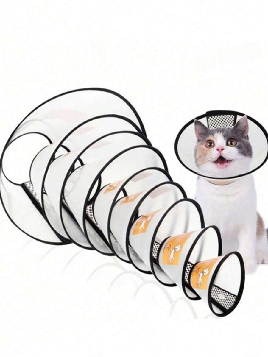 1pc Pet Recovery Collar Protective Cover Cat Dog Anti-Lick Anti-Bite - White - View 1