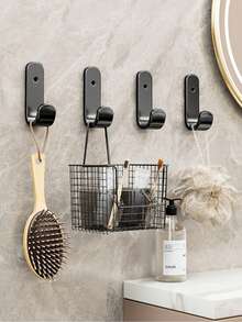 10Pcs Self Adhesive Wall Hooks, Stainless Steel No Drill Hooks, Waterproof Towel Hooks For Bathroom Kitchen, Strong Adhesive Hooks For Home Storage - View 3