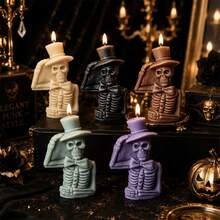 Skeleton Man Silicone Candle Mold Halloween Skull Mold DIY Craft Mold Gothic Horror Resin Wax Mold For Handmade Candle Making Supplies - Skull - View 6