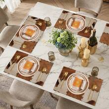 1 pieza Mantel individual con patrón de patchwork, mantel de desayuno, mantel de café, mantel de taza, mantel de cuenco, accesorio de decoración de cocina para el hogar, mantel fácil de limpiar, adecuado para el hogar, restaurante, decoración de restaurante, regalo festivo, regalo para amigos, juego de varias piezas - Multicolor - Ver 5