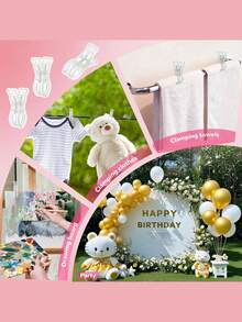5/1pc Transparent Plastic Balloon Arch Clips Spring Clips Background Balloon Garland Strip Banner Reusable Tie Tool Handmade Holiday Wedding Birthday Party Gift Supplies Decoration Essentials Large Bedding Clips Drying Clips - A - View 7