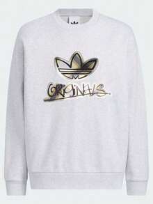 Adidas Originals Men's SWEAT CREW Knit Sweatshirt Without Hood KC0117 - Grey - View 3