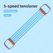 5-Level Adjustable Resistance Band With Handle, 30-150 Lbs Elastic Exercise Pull Rope Chest Expander, Suitable For Arm, Back, Leg Strength Training, Full Body Workout, Yoga Pilates, Home Fitness Equipment, Unisex - Multicolor - View 13