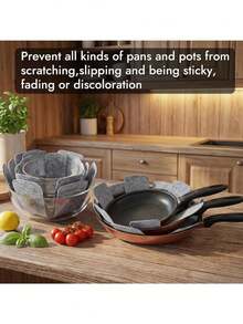 Pot And Pan Protectors, Extra Thick Pan Protectors For Stacking, Set Of 12 And 4 Different Sizes, Pan Separators For Stacking - View 5