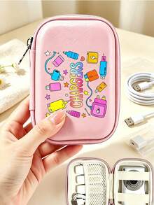 Printed Digital Theme Travel Camera Bag, Multi-Functional Storage Bag, Makeup Bag, Sanitary Napkin Storage Bag, Digital Storage Bag, Ins Style, Secure Zipper Closure, Suitable For All Ages And Genders. Waterproof, Lightweight, Large Capacity, Portable Accessory. Purchase Product Cable Organizer, Electronic Product Storage Bag, Travel Tech Accessory Storage Bag, Vacation Essentials, Beach Essentials. - Multicolor - View 4