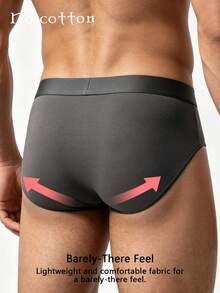 Norcotton 1pc Men's Grey Pure Cotton Briefs - Grey - View 2