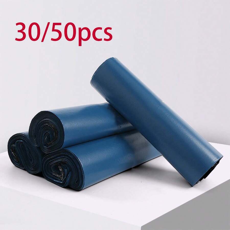 30/50 件纯色加厚防水自粘快递袋，适用于各种物品包装和邮寄 - 藍色 - 查看 1