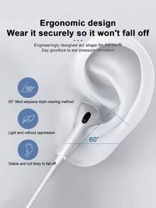 Earphone Berkabel High-Fidelity Cincin Tembaga Asli Putih dengan Mikrofon, 3.5mm, Type-C, Lightning Universal In-Ear Headphones untuk Panggilan dan Musik - View 4