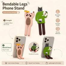 Cute Cartoon Phone Stand With Flexible Support Legs, Soft & Flexible Phone Clip, Hands-Free Desktop Viewing Stand, Strong Adhesive Grip Device, Lightweight Portable Phone Tripod, Suitable For Daily Use Or Hanging - Multicolor - View 4