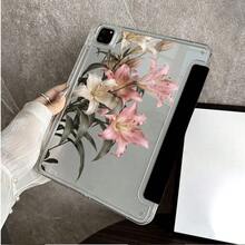 1pc Y-Shaped Tri-Fold Tablet Protective Case, 2 Styles Vintage Pink & White Lily Floral P, Compatible With IPad 10.9/10.2/Air 5th Gen/Pro 11/10th Gen/9.7/Air 2/(7th Gen)/(8th Gen)/Air 4/5/Pro 11/10th Gen 10.9 Inch 2022 Smart Case/Air 13(M3 2025)/Air 11(M3 2025)/Air 11(M3 2025)/11(A16 2025)/Compatible With Galaxy Tab S10+/S9/A9, Compatible With Xiaomi 5/5PR/6/6PRO/7/7PRO - Multicolor - View 7