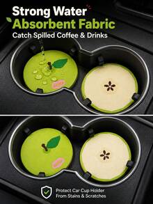 2pcs Cute Fruit Car Cup Holders, Non-Slip Absorbent Scratch-Resistant Universal Cup Coasters, Creative Cute Car Interior Decoration Accessories - A - View 5