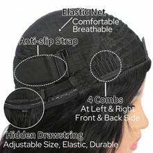 ZHENDEFA Body Wave Half Wig Human Hair 3 In 1 Seamless Flip Over Glueless Wigs With Drawstring Beginner Friendly Headband Wig For Women Daily Wear - SNatural - View 12