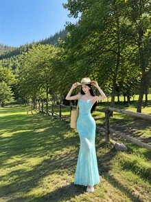 Women Short Dresses - Green - View 2