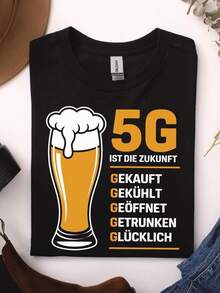 Funny Beer T-Shirt 5G Future Slogan Gift for Beer Lovers Party Outfit, Funny Beer Party Sayings Beer Drinker Beer Lover Shirt - Schwarz - Übersicht 1