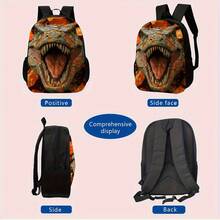 Cet ensemble à thème dinosaure se compose d'un sac à dos spacieux, d'une trousse à crayons et d'un sac à lunch zippé, avec des bretelles réglables, parfait comme cadeau pour les voyages et les déplacements. - Noir - Voir 7