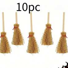 1/10/15pc Mini Witch Broom Decorations Tiny Straw Wizard Broom Props For Halloween Cupcake Topper&Doll Accessory Broom Ornaments For Halloween Table Layout&Party DIY Crafts,Halloween,Halloween Decor,Home Decor,Room Decor,Fall Home Decor,Kitchen Decor - Multicolor - View 11