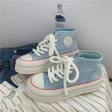 Women Canvas Shoes - Blue - View 1