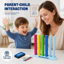 2 Packs Color Stack Challenge Game - Stacking Board Game Set With 2-4 Players Kids & Adults, High-Energy Tabletop Speed Matching Battle For Large Families, Classroom & Parties, Ideal Gift Boy & Girl - Multicolor - View 3