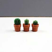 10pcs Mixed Mini Plant Models, Mini Cactus Potted Plants, Mini Scene Decoration, Decorative Green Plants, Flower Pots, Decorative Flowers, Random Styles, Mixed - A - View 5