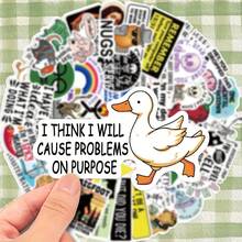 50pcs Humorous Sarcastic Funny Text Graffiti Stickers For Decorating Phone, Computer, Luggage, Notebook, Water Bottle, Helmet - 50pcs - Multi-colored - View 5