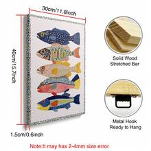 1pc Framed/Unframed Vintage Sardine Coastal Canvas Poster Colorful Fish Mediterranean Kitchen Wall Art Print Minimalist Aesthetic Dopamine Decor Painting For Apartment,Living Room,Bedroom,Modern Home Decoration - A - View 9
