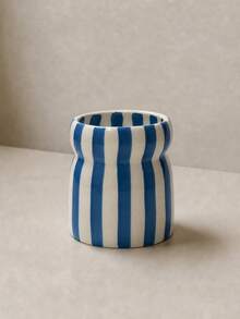 1pc Ceramic Striped Storage Canister, Tableware Organizer, Knife Holder, Eyebrow Pencil Makeup Tool Holder, Multiple Color Striped Patterns, Suitable For Kitchen Storage, Tableware Organization, Home Decor And Holiday Gifts - View 15