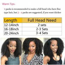 BINF Ekstensi Rambut Wanita untuk Seluruh Kepala, 8 pcs/paket, Rambut Manusia Remy Brasil, Keriting Afro, Warna Alami, Mudah Dipakai - Natural Black - View 7
