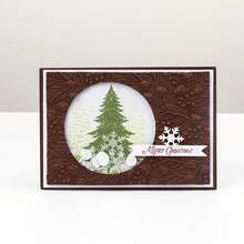 1 pieza Carpeta con relieve 3D, suministros para scrapbooking DIY, carpeta de plástico con relieve de patrón de acebo y piña, adecuada para hacer tarjetas, scrapbooking y otras manualidades de papel - Multicolor - Ver 2