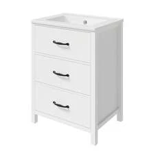 61 X 47 X 83 Cm, Freestanding Washbasin, Fully Lacquered, Three Drawers, Silent Sliding Rails, One-Piece Ceramic Basin, White. - White - View 12