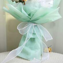 1 Rollo 2.5 Yardas/5 Yardas Cinta de Malla Decorada con Perlas Falsas, Cinta Decorativa para Ropa, Lazos, DIY, Cajas de Regalo y Ramos, Cinta de Embalaje Floral - Blanco - Ver 9