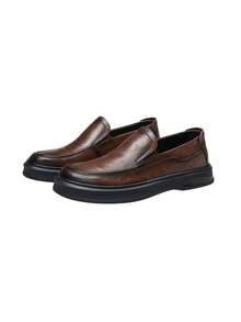 CAMEL CROWN Men's Casual Leather Shoes, Stylish And Comfortable Soft-Soled Shoes For Summer. - Brown - View 3