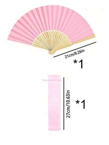 3-60支装优雅折叠手扇套装，包含感谢卡和礼品袋，新娘竹扇，是伴娘礼物、婚礼装饰、派对、活动和夏季配饰的理想之选。 - 彩色 - 查看 20